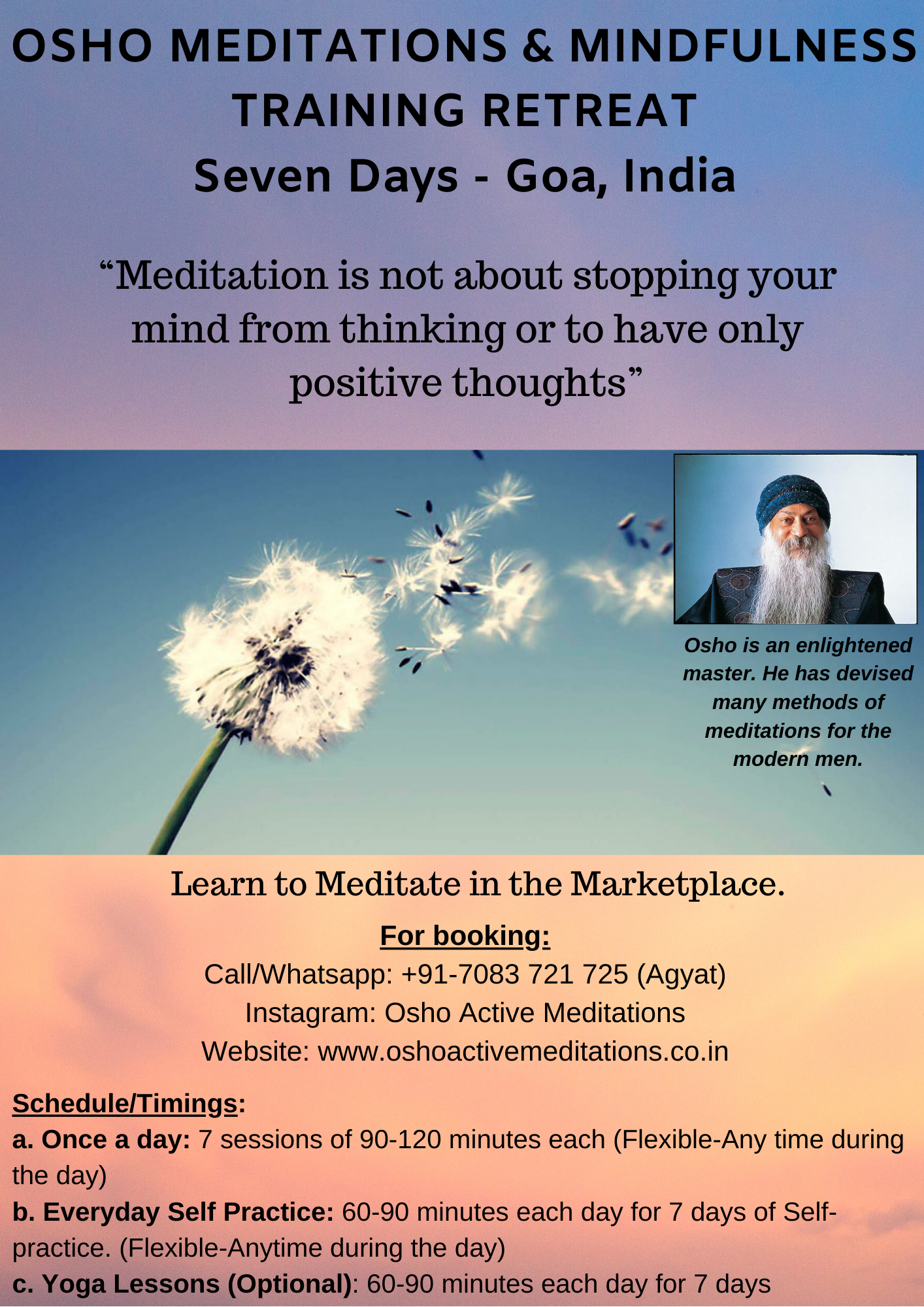 7 Days - Osho Meditations and Mindfulness Training Programme