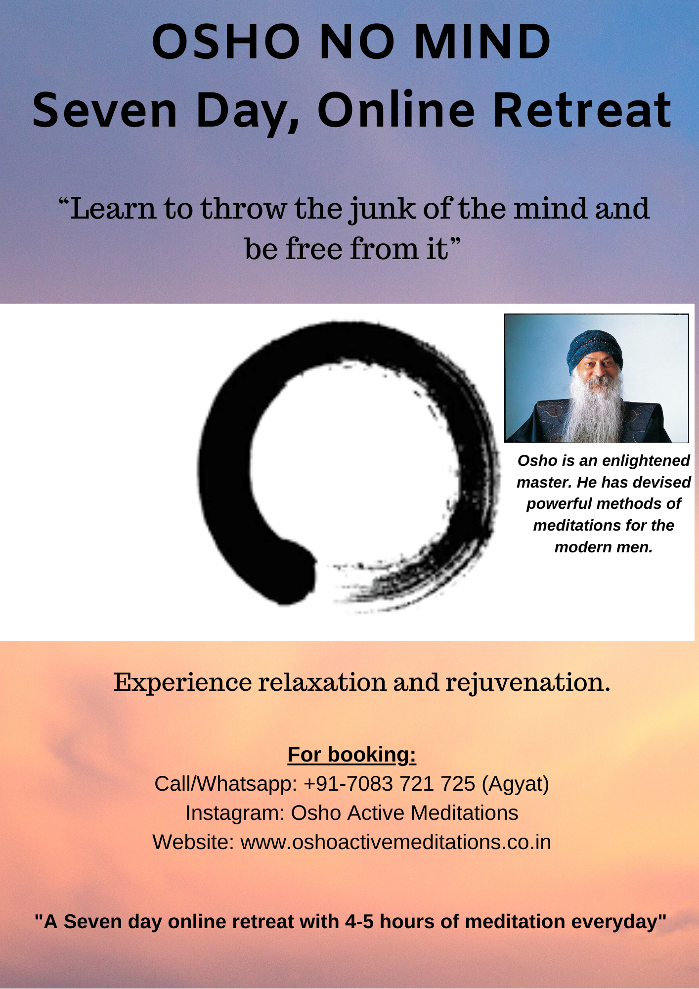 Copy of 7 Days - Osho No Mind Retreat